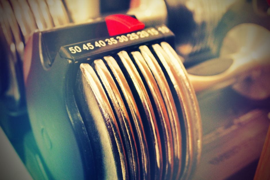 One adjustable pair replaces a whole rack of weights