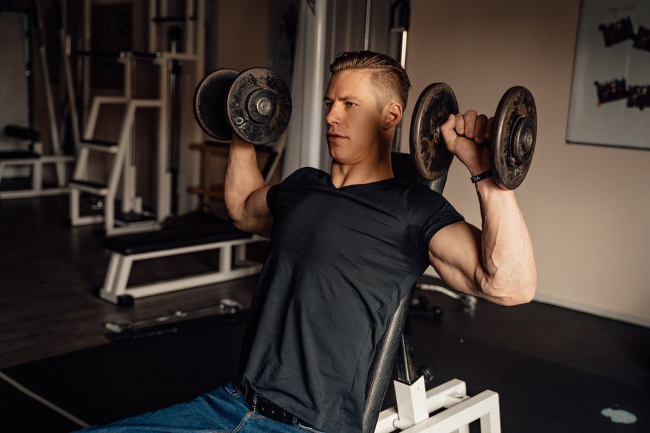 The overhead press builds strong shoulders