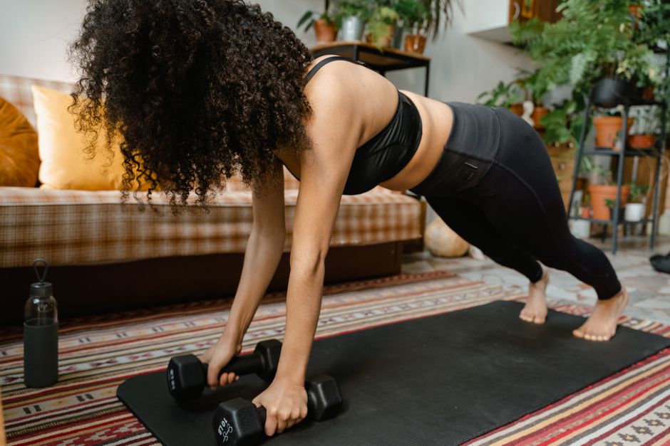 A full-body dumbbell session at home