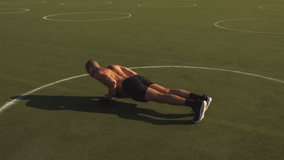 A proper push-up trains your chest, shoulders, triceps, and core