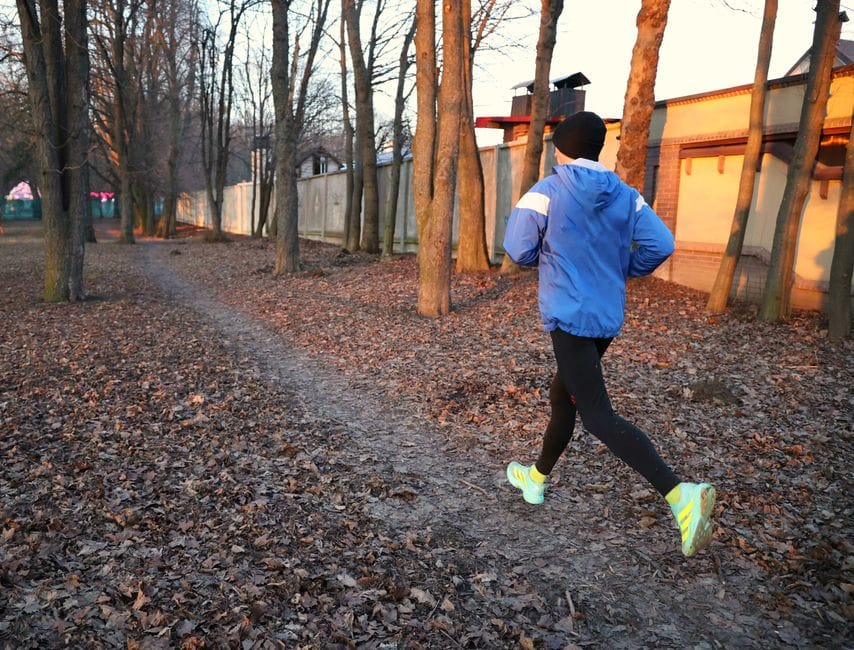A runner training outdoors